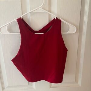 Athleta red women’s long line sports bra